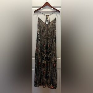 La Moda- Eclectic Jungle T-Back Maxi Dress With Pockets
